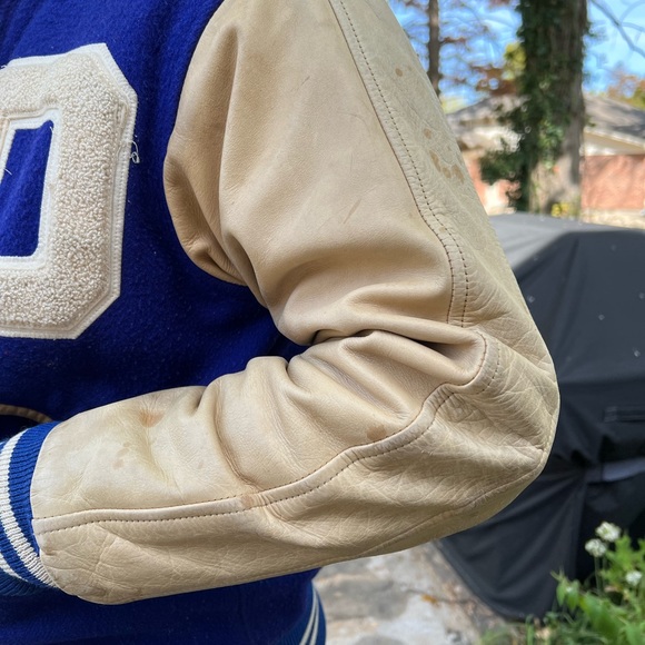 Vintage Letterman’s Varsity Jacket Wool and Leather - Picture 8 of 9